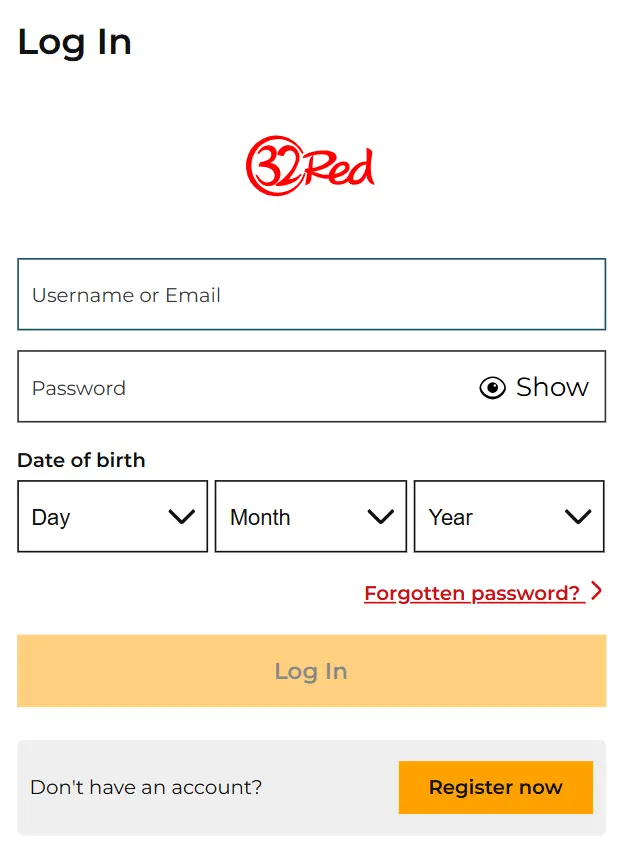 32Red Casino Login